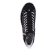 Schwarze Rieker Damen Sneaker High L9892-00 mit Reißverschluss sowie weißem Logo. Schuh von oben.