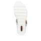 Schneeweiße Rieker Keilsandaletten 67476-38 mit einem Klettverschluss. Schuh Laufsohle.