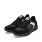 Schwarze Rieker Herren Sneaker Low 07002-00 mit super leichter Sohle. Schuhpaar seitlich schräg.