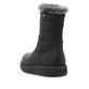 Mitternachtsschwarze remonte Damen Kurzstiefel D0U79-03 mit Flip-Grip Sohle. Schuh von hinten.