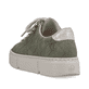 Grüne Rieker Damen Sneaker Low N59W2-52 mit einer Schnürung sowie Krokodiloptik. Schuh von hinten.