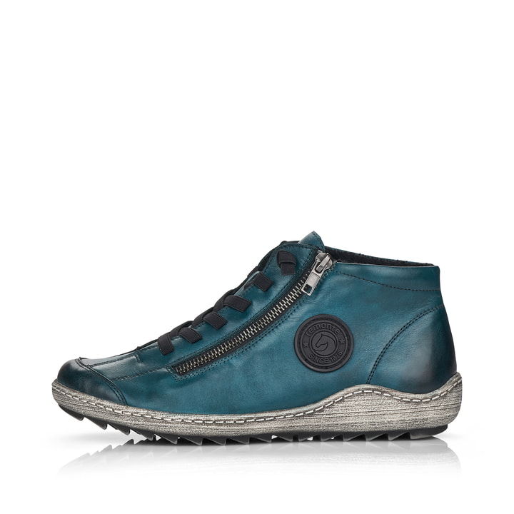 
Blaue remonte Damen Schnürschuhe R1498-12 mit Schnürung und Reißverschluss. Schuh Außenseite