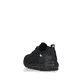 Schwarze Rieker Damen Slipper 40405-00 mit super leichter und flexibler Sohle. Schuh von hinten.