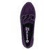 Auberginefarbene remonte Damen Loafer D0H10-30 mit grobgliedrigem Kettenelement. Schuh von oben.