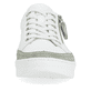 Reinweiße remonte Damen Sneaker D5826-80 mit einem Reißverschluss. Schuh von vorne.