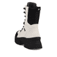 Weiße Rieker Damen Schnürstiefel W0374-80 mit wasserabweisender TEX-Membran. Schuh von hinten.
