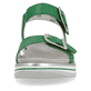 Smaragdgrüne remonte Damen Riemchensandalen D1J51-52 mit einem Klettverschluss. Schuh von vorne.