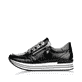 
Glanzschwarze remonte Damen Sneaker D1302-02 mit einer flexiblen Plateausohle. Schuh Außenseite