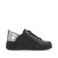 Schwarze Rieker Damen Sneaker Low W0502-03 mit einer ultraleichten Plateausohle. Schuh Innenseite.