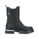 Tiefschwarze Rieker Damen Biker Boots Z9127-00 mit einer robusten Profilsohle. Schuh Innenseite