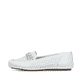 Weiße Rieker Damen Loafer 46885-80 mit einer extra weichen Decksohle. Schuh Außenseite.