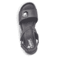 
Tiefschwarze Rieker Damen Keilsandaletten V02S8-00 mit einem Keilabsatz. Schuh von oben