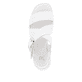 Weiße Rieker Keilsandaletten W1550-80 mit flexibler und ultra leichter Sohle. Schuh von oben.