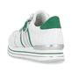 Weiße remonte Damen Sneaker D1318-82 mit Reißverschluss sowie Ziernähten. Schuh von hinten.