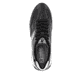 Schwarze Rieker Damen Sneaker Low W1301-00 mit einer strapazierfähigen Sohle. Schuh von oben.