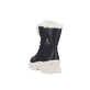 Schwarze Rieker Damen Schnürstiefel W0372-00 mit einer leichten Plateausohle. Schuh von hinten.