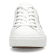 Weiße Rieker Damen Sneaker Low L5901-80 mit Schnürung sowie floralem Muster. Schuh von vorne.