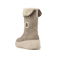 Beige Rieker Damen Kurzstiefel N2554-60 mit Schaftkragen sowie Reißverschluss. Schuh von hinten.