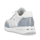 Weiße remonte Damen Sneaker D1G01-80 mit Schnürung sowie weichem Wechselfußbett. Schuh von hinten.