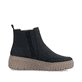 Nachtschwarze Rieker Damen Chelsea Boots N2553-14 mit einem Reißverschluss. Schuh Innenseite.