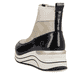 
Braunbeige remonte Damen Sneaker D0T71-60 mit Reißverschluss sowie einem Keilabsatz. Schuh von hinten
