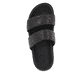 Schwarze Rieker Damen Pantoletten W1451-00 mit ultra leichter Sohle. Schuh von oben.