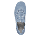 Blaue Rieker Damen Slipper L7462-12 mit ultra leichter und dämpfender Sohle. Schuh von oben.