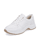 
Blütenweiße remonte Damen Sneaker D0G04-80 mit Schnürung sowie einer flexiblen Sohle. Schuh seitlich schräg