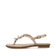 Pastellrosane Rieker Damen Riemchensandalen 64281-31 mit einer robusten Profilsohle. Schuh Außenseite.