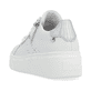Weiße Rieker Damen Sneaker Low W0505-80 mit ultra leichter und dämpfender Sohle. Schuh von hinten.