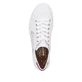 Weiße Rieker Damen Sneaker Low L5901-80 mit Schnürung sowie floralem Muster. Schuh von oben.