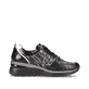 Nachtschwarze remonte Damen Sneaker D2400-01 mit einer flexiblen Sohle mit Keilabsatz. Schuh Innenseite
