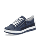 Royalblaue remonte Damen Sneaker D5826-15 mit einem Reißverschluss. Schuh seitlich schräg.