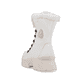 Weiße Rieker Damen Schnürstiefel W0372-80 mit einer Plateausohle. Schuh von hinten.