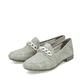 
Mintgrüne Rieker Damen Loafers 51761-52 mit einer schockabsorbierenden Sohle. Schuhpaar schräg.