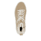 Beige Rieker Damen Sneaker High W1771-62 mit einer super leichten Plateausohle. Schuh von oben.