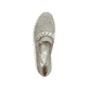 
Mintgrüne Rieker Damen Loafers 51761-52 mit einer schockabsorbierenden Sohle. Schuh von oben