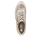 Beige Rieker Damen Sneaker Low N1112-91 mit einem Reißverschluss. Schuh von oben.