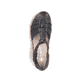 Schwarze Rieker Damen Riemchensandalen M1675-00 mit einem Klettverschluss. Schuh von oben.