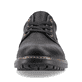 
Tiefschwarze Rieker Herren Schnürschuhe B4610-00 mit Schnürung sowie einer Profilsohle. Schuh von vorne.