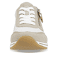 Weiße vegane remonte Damen Sneaker R6709-80 mit einem Reißverschluss. Schuh von vorne.
