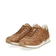 Braune Rieker Herren Sneaker Low U0304-25 mit leichter und griffiger Sohle. Schuhpaar seitlich schräg.