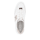 Weiße remonte Damen Sneaker D1C02-80 mit einer Schnürung sowie Metallelement. Schuh von oben.
