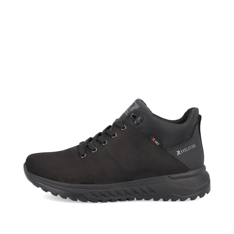 Schwarze Rieker Herren Sneaker High U0163-00 mit wasserabweisender TEX-Membran. Schuh Außenseite.