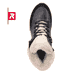 Schwarze Rieker EVOLUTION Damen Stiefel W0670-00 mit Schnürung und Reißverschluss. Schuh von oben.