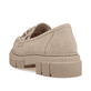 Beige Rieker Damen Loafer M3861-60 mit Elastikeinsatz sowie stilvoller Kette. Schuh von hinten.