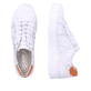 
Kristallweiße remonte Damen Sneaker D0J00-80 mit einer besonders leichten Sohle. Schuhpaar von oben.