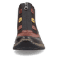 
Schwarze Rieker Damen Slipper N3277-25 mit Reißverschluss sowie einer leichten Sohle. Schuh von vorne.