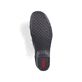 Schwarze Rieker Damen Slipper 48260-01 mit Elastikeinsatz sowie der Extraweite H. Schuh Laufsohle.