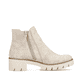 Sandbeige Rieker Damen Chelsea Boots X5772-60 mit einer Profilsohle mit Blockabsatz. Schuh Innenseite